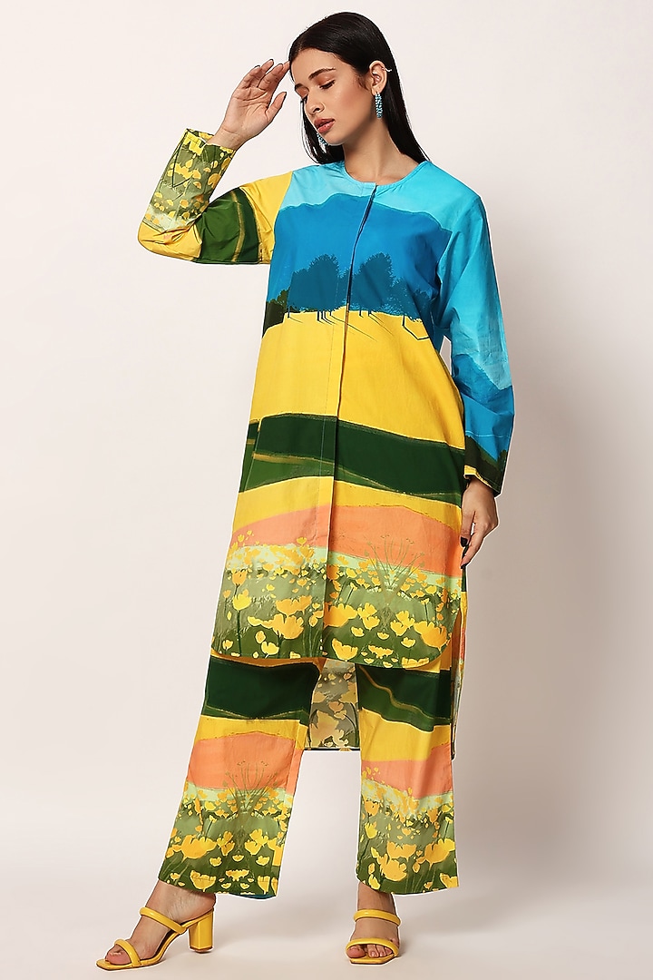 Multi-Colored Cotton Printed Co-Ord Set by RUHR INDIA at Pernia's Pop Up Shop