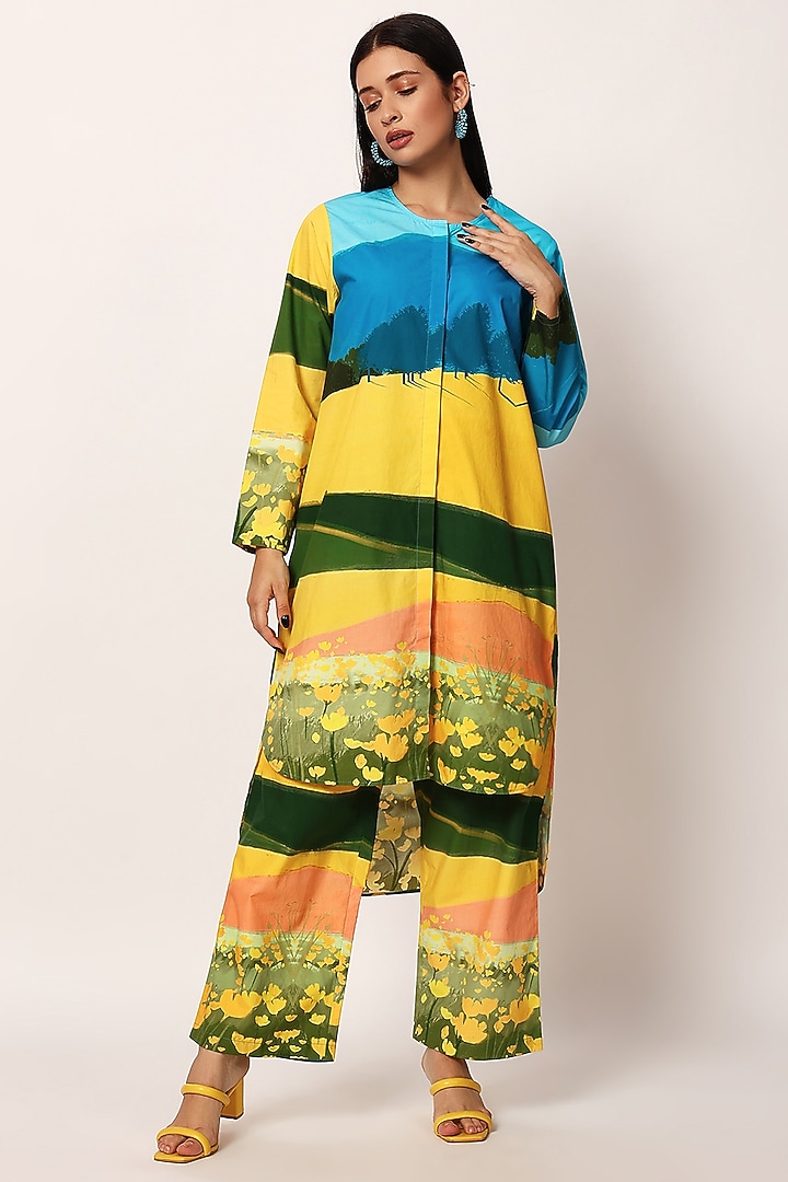 Multi-Colored Cotton Printed Co-Ord Set by RUHR INDIA at Pernia's Pop Up Shop