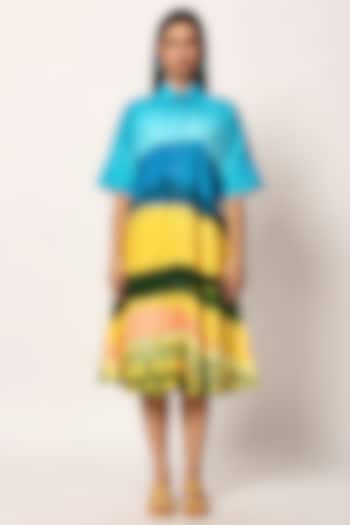 Multi-Colored Cotton Printed Summer Dress by RUHR INDIA at Pernia's Pop Up Shop
