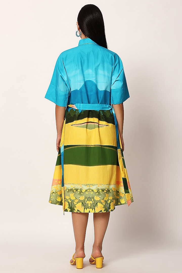 Multi-Colored Cotton Printed Summer Dress by RUHR INDIA at Pernia's Pop Up Shop
