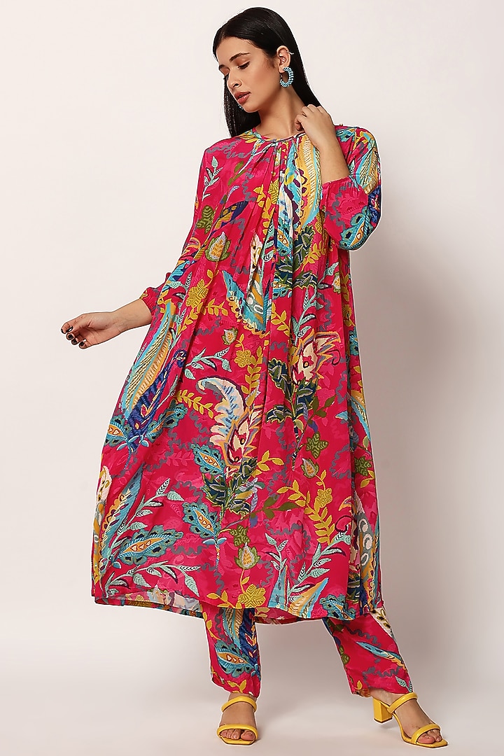 Multi-Colored Cotton Paisley Printed Kurta Set by RUHR INDIA at Pernia's Pop Up Shop