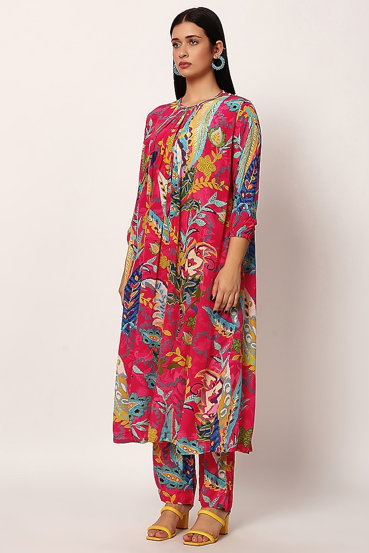 Multi-Colored Cotton Paisley Printed Kurta Set by RUHR INDIA at Pernia's Pop Up Shop