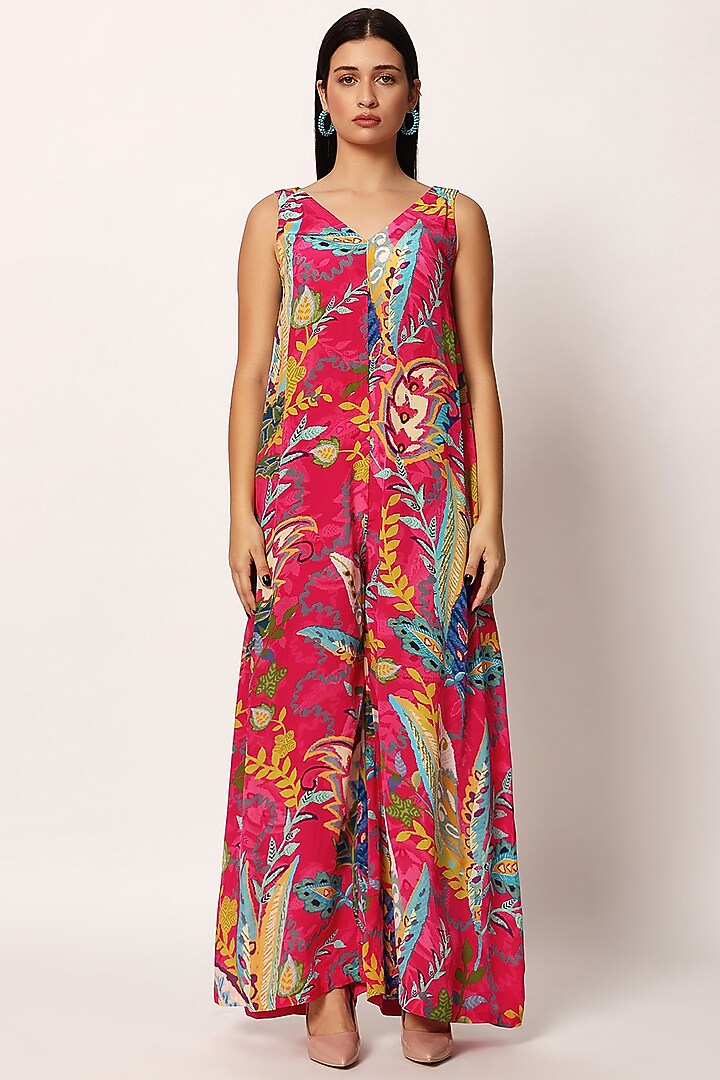 Multi-Colored Cotton Paisley Printed Jumpsuit by RUHR INDIA at Pernia's Pop Up Shop