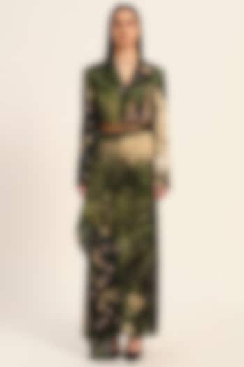 Multi-Colored & Purple Satin Digital Printed Dhoti Set by RUHR INDIA at Pernia's Pop Up Shop