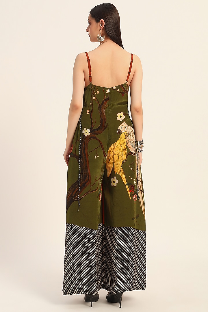 Rust Orange Crepe Digital Printed Jumpsuit by RUHR INDIA at Pernia's Pop Up Shop