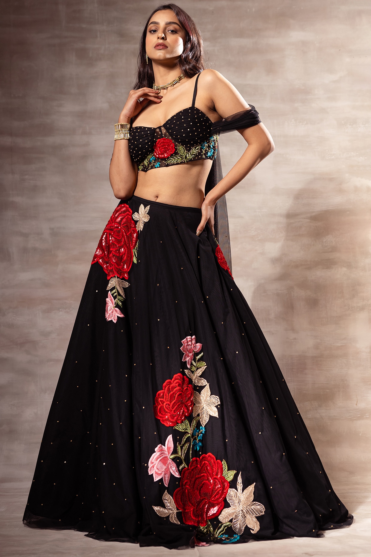 Black Party Wear Designer Lehenga choli, 2.50 Meter at Rs 1360 in Delhi