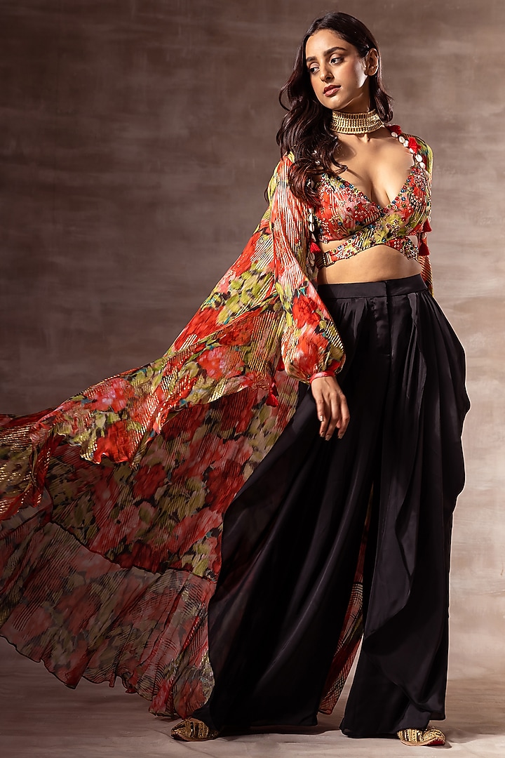 Multi-Colored Embroidered Bralette by RUHR INDIA