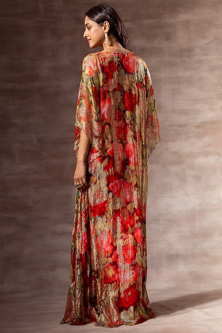 Red Digital Printed Kaftan by RUHR INDIA at Pernia's Pop Up Shop