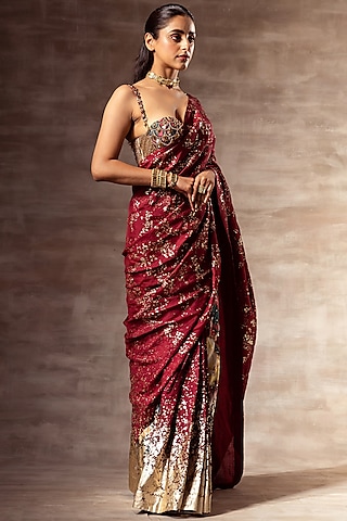 Multi-Colored Embroidered Blouse by RUHR INDIA