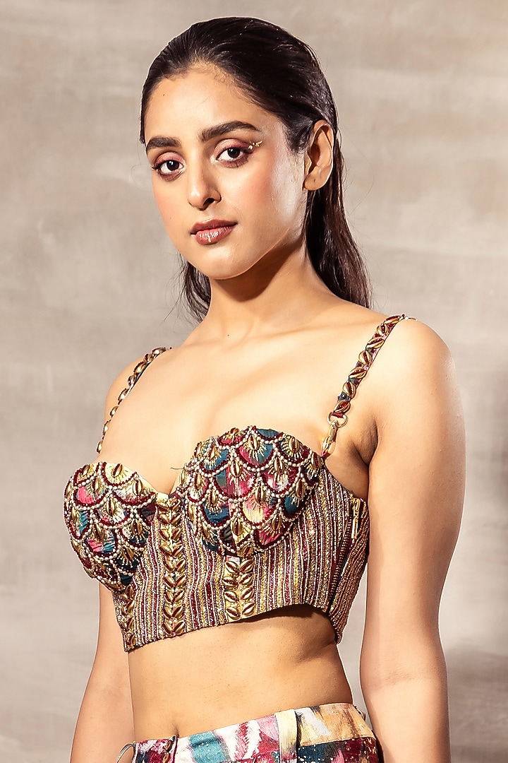 Multi-Colored Embroidered Blouse by RUHR INDIA at Pernia's Pop Up Shop