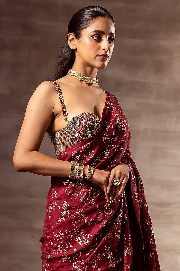 Multi-Colored Embroidered Blouse by RUHR INDIA at Pernia's Pop Up Shop