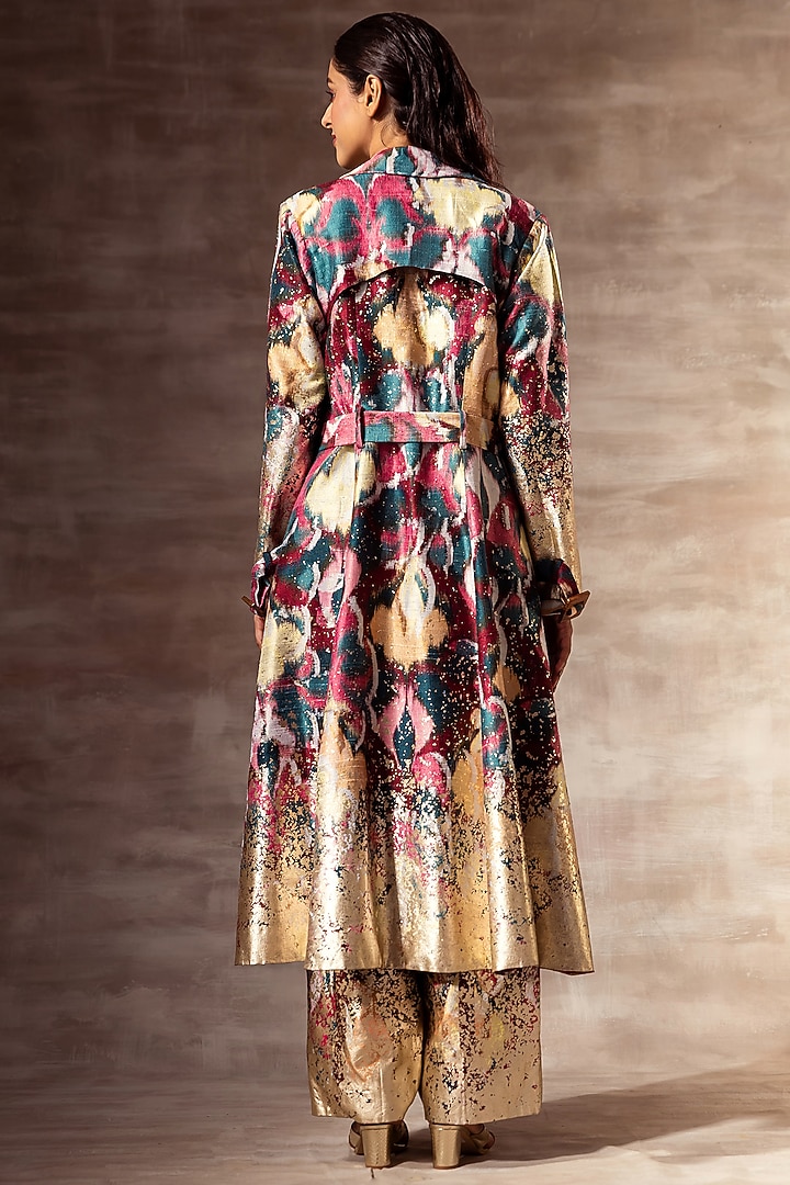 Multi-Colored Printed Trench Coat by RUHR INDIA at Pernia's Pop Up Shop