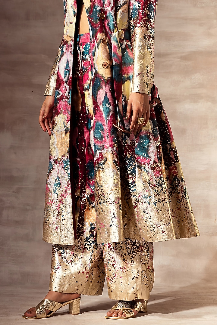 Multi-Colored Printed Trench Coat by RUHR INDIA at Pernia's Pop Up Shop