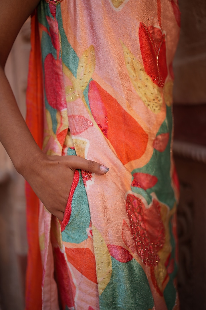 Multi-Colored Embroidered Kurta Set by RUHR INDIA at Pernia's Pop Up Shop