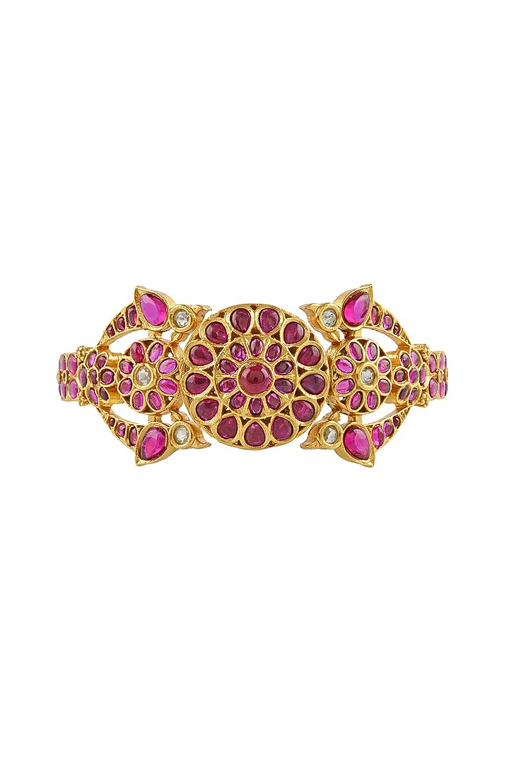 Gold Finish Bangle In Sterling Silver by Rohira Jaipur at Pernia's Pop Up Shop