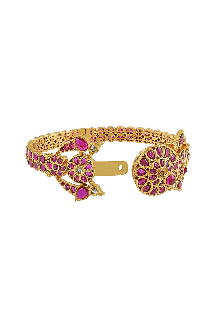 Gold Finish Bangle In Sterling Silver by Rohira Jaipur at Pernia's Pop Up Shop