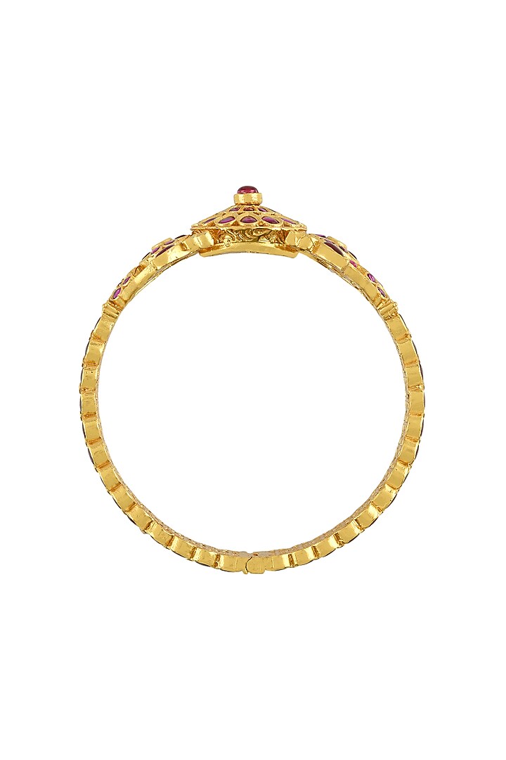 Gold Finish Bangle In Sterling Silver by Rohira Jaipur at Pernia's Pop Up Shop