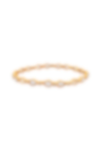 Gold Finish Single Line Bangle In Sterling Silver by Rohira Jaipur at Pernia's Pop Up Shop