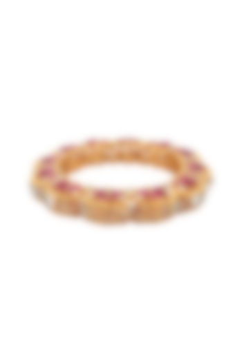 Gold Finish Gajra Bangle In Sterling Silver by Rohira Jaipur