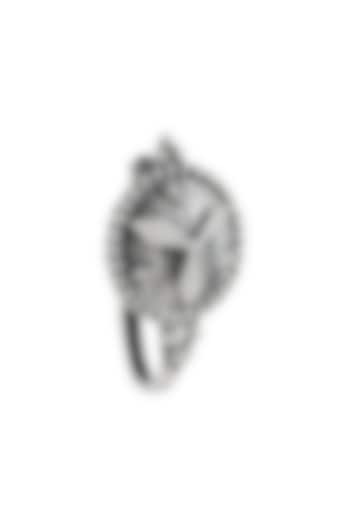 Silver Finish Oxidised Nose Pin In Sterling Silver by Rohira Jaipur