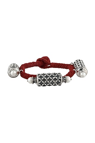 Silver Finish Oxidised Bracelet In Sterling Silver by Rohira Jaipur