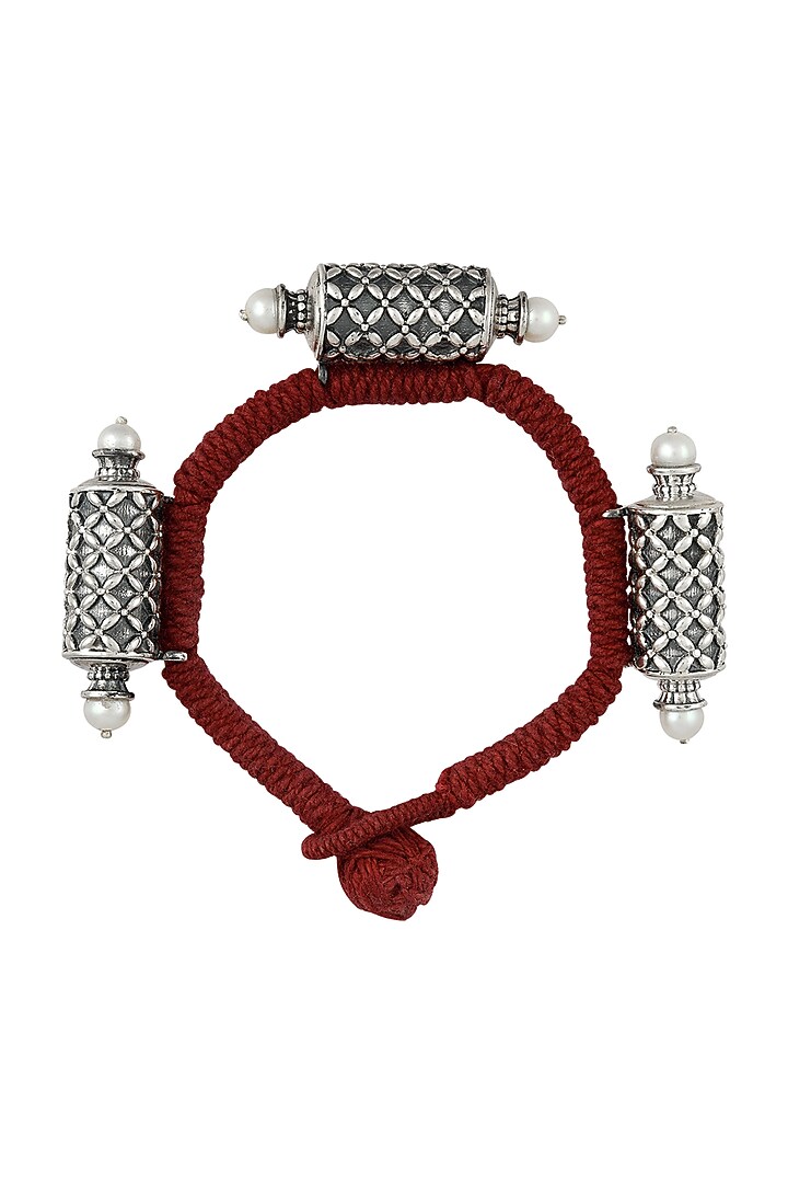 Silver Finish Oxidised Bracelet In Sterling Silver by Rohira Jaipur at Pernia's Pop Up Shop