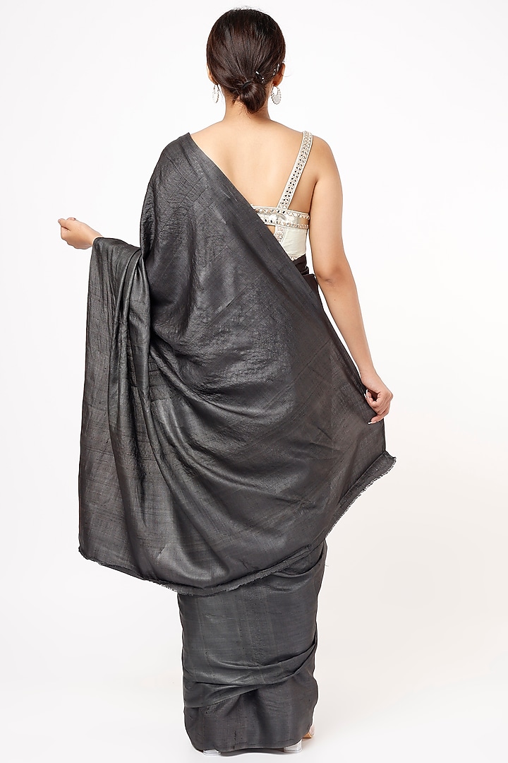 Black Shibori Silk Party Wear Saree by Resham at Pernia's Pop Up Shop