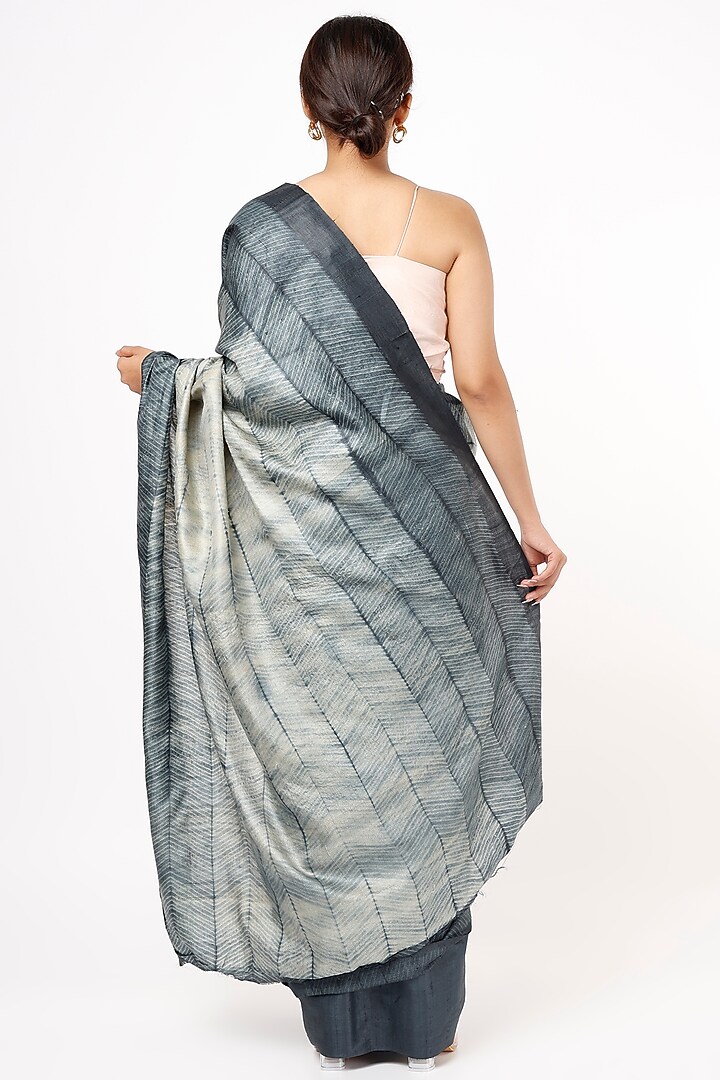 Grey Shibori Silk Party Wear Saree by Resham at Pernia's Pop Up Shop