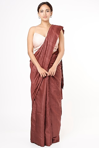 Maroon Shibori Silk Saree by Resham