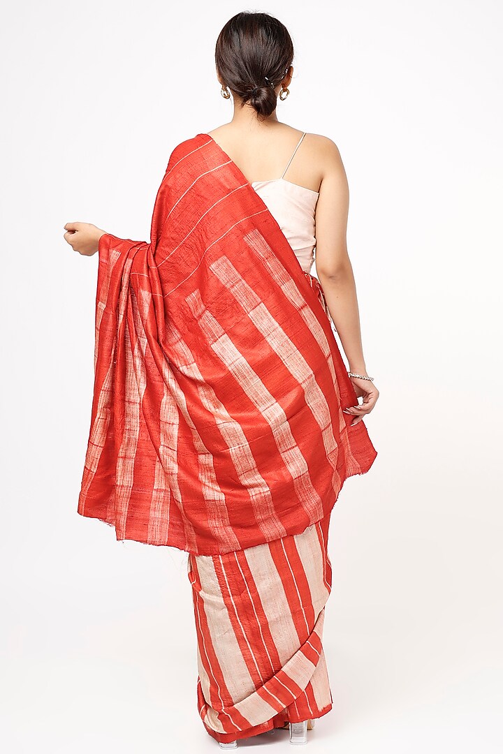 Red Shibori Silk Party Wear Saree by Resham at Pernia's Pop Up Shop