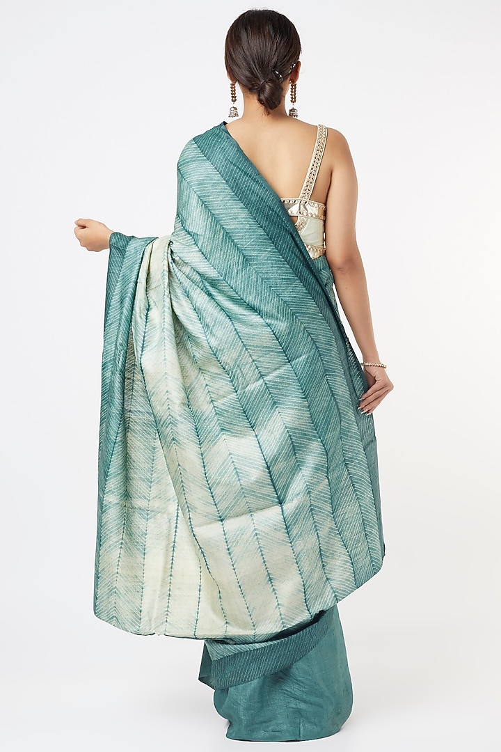 Olive Shibori Silk Party Wear Saree by Resham at Pernia's Pop Up Shop