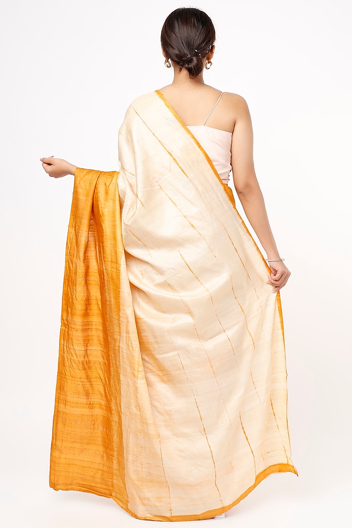Mustard Shibori Silk Party Wear Saree by Resham at Pernia's Pop Up Shop