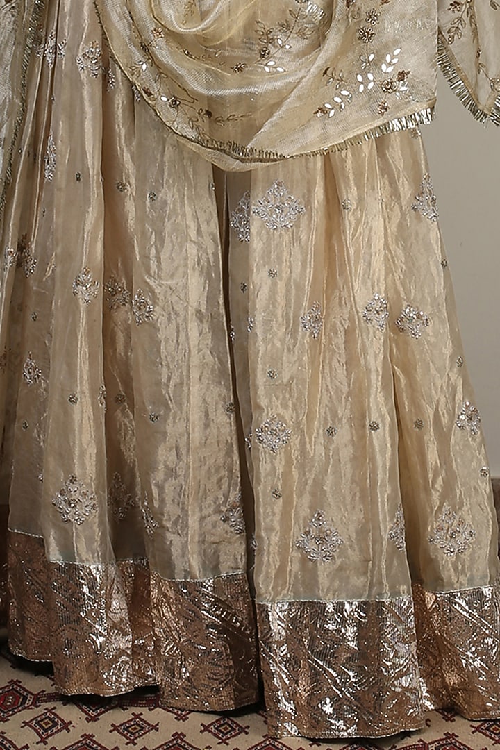 Ivory Embroidered Wedding Lehenga Set by Rhua at Pernia's Pop Up Shop