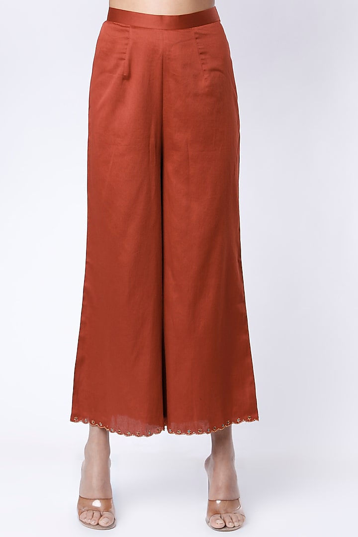 Crimson Red Embroidered Wedding Anarkali Set by Rhua at Pernia's Pop Up Shop