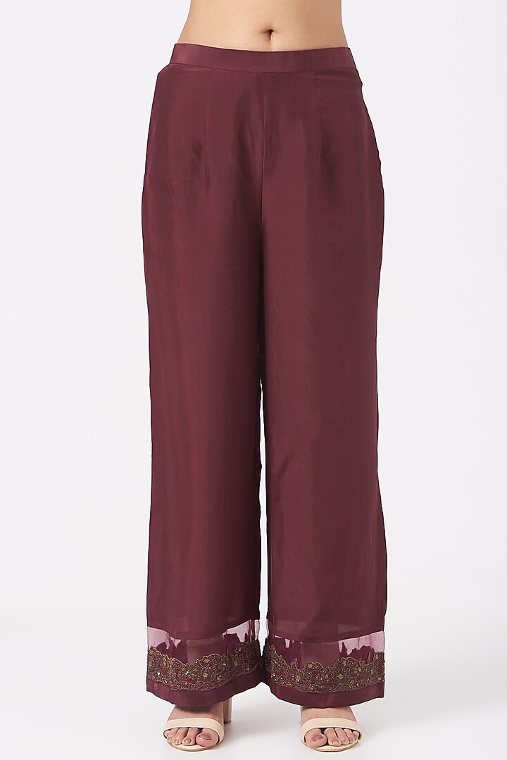 Maroon Kurta With Zardosi Work by Rhua at Pernia's Pop Up Shop
