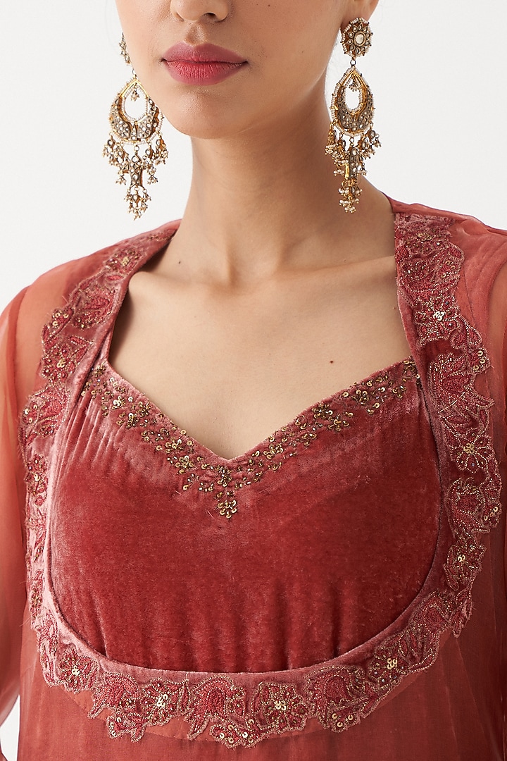 Gold Tissue Silk Wedding Sharara Set by Rhua at Pernia's Pop Up Shop