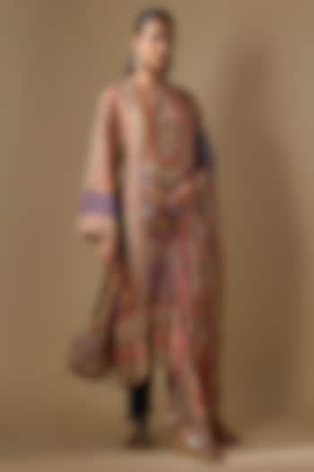 Multi-Colored Crepe Embroidered & Printed Kurta Set by ROHIT VERMA at Pernia's Pop Up Shop