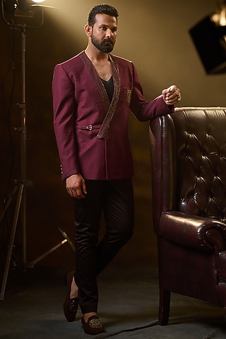 Cherry Suiting Yukata Jacket by Ritu & Abhishek