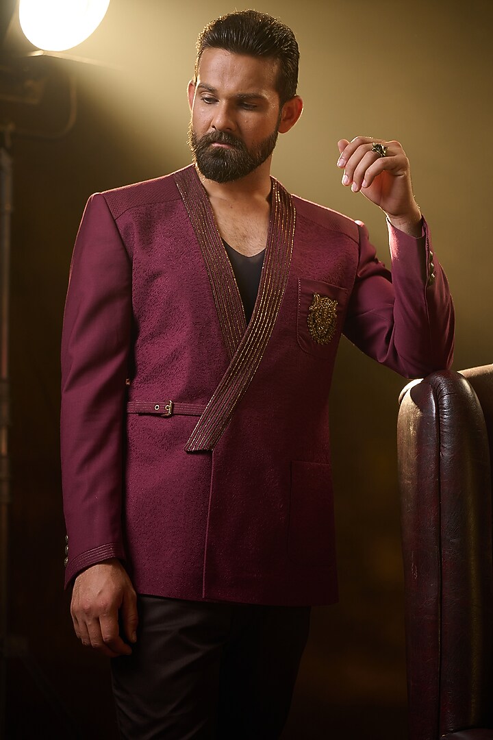 Cherry Suiting Yukata Jacket by Ritu & Abhishek at Pernia's Pop Up Shop