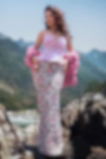 Green Banarsi Silk Embroidered Skirt Set by Rianta's at Pernia's Pop Up Shop