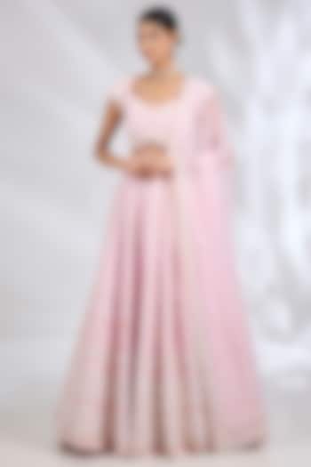Sugar Pink Raw Silk Hand Embroidered Bridal lehenga for 22 Lehenga Set by Rianta's at Pernia's Pop Up Shop