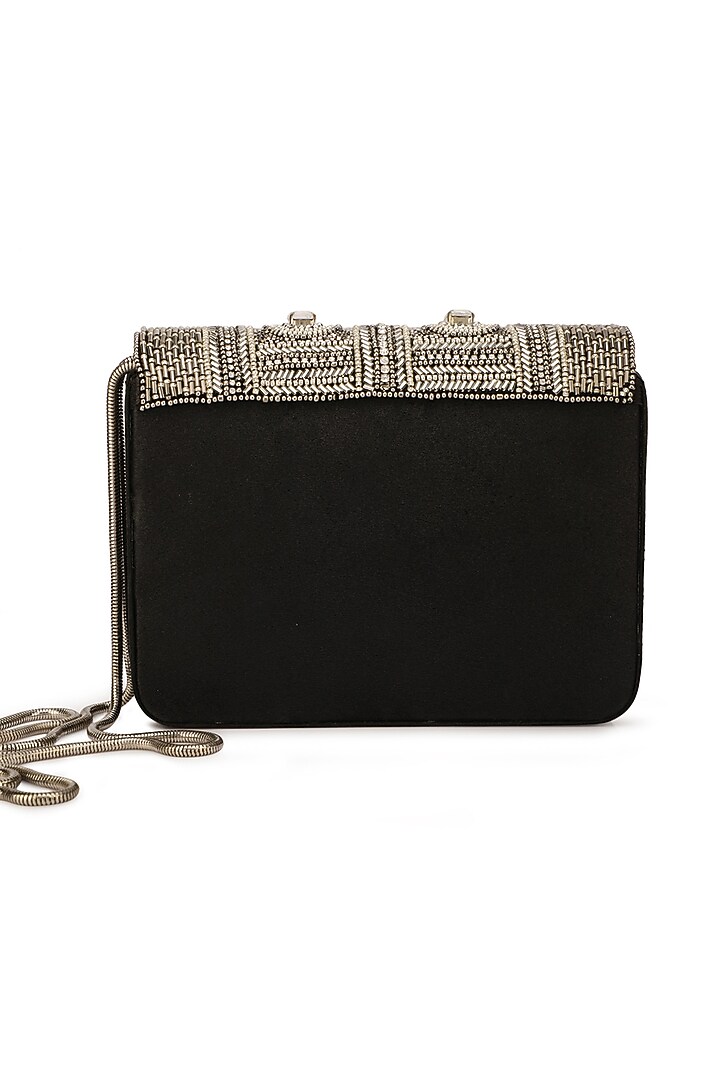 Grey Suede Embellished Clutch by Ricammo at Pernia's Pop Up Shop