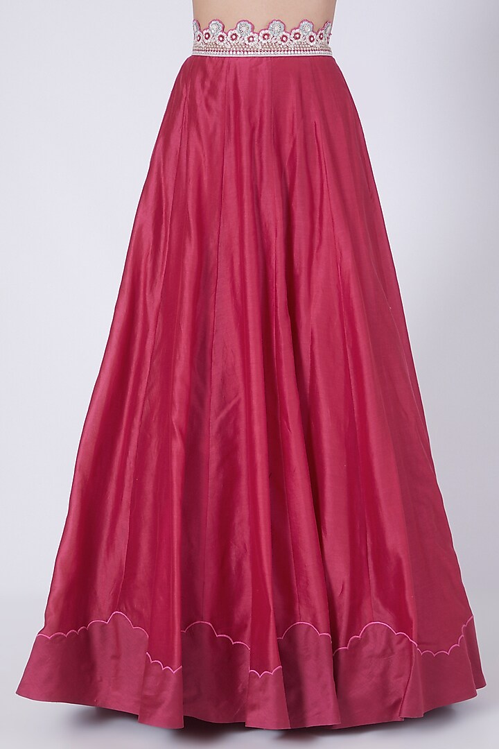 Fuchsia Chanderi Wedding Lehenga Set by Ridhi agarwal at Pernia's Pop Up Shop