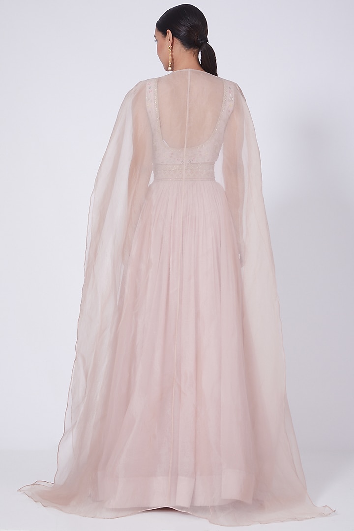 Blush Pink Embroidered Wedding Lehenga Set by Ridhi agarwal at Pernia's Pop Up Shop