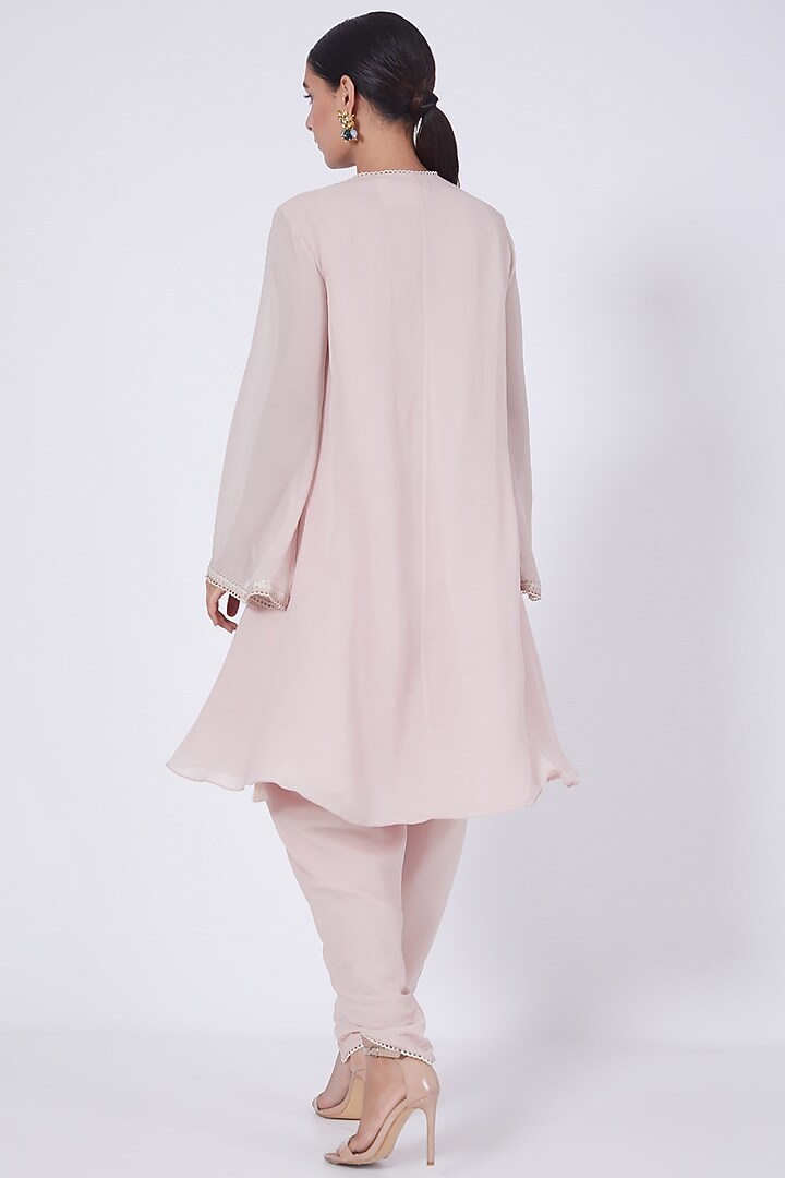 Blush Pink Georgette Dhoti Set by Ridhi agarwal at Pernia's Pop Up Shop