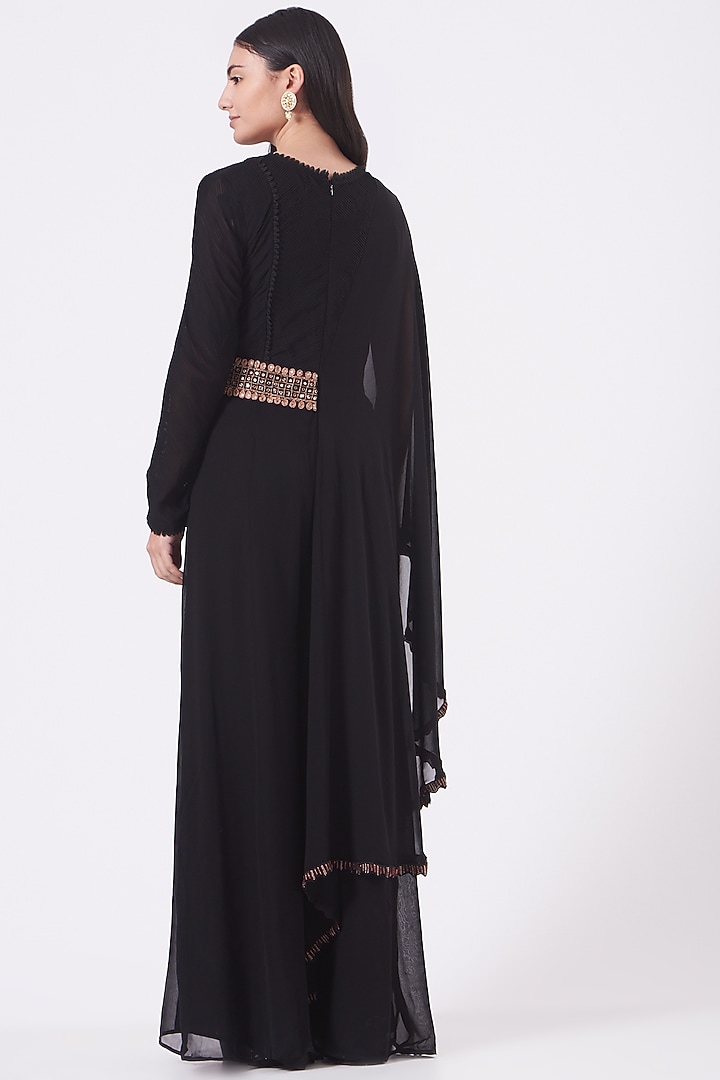 Black Embroidered Jumpsuit by Ridhima Bhasin at Pernia's Pop Up Shop