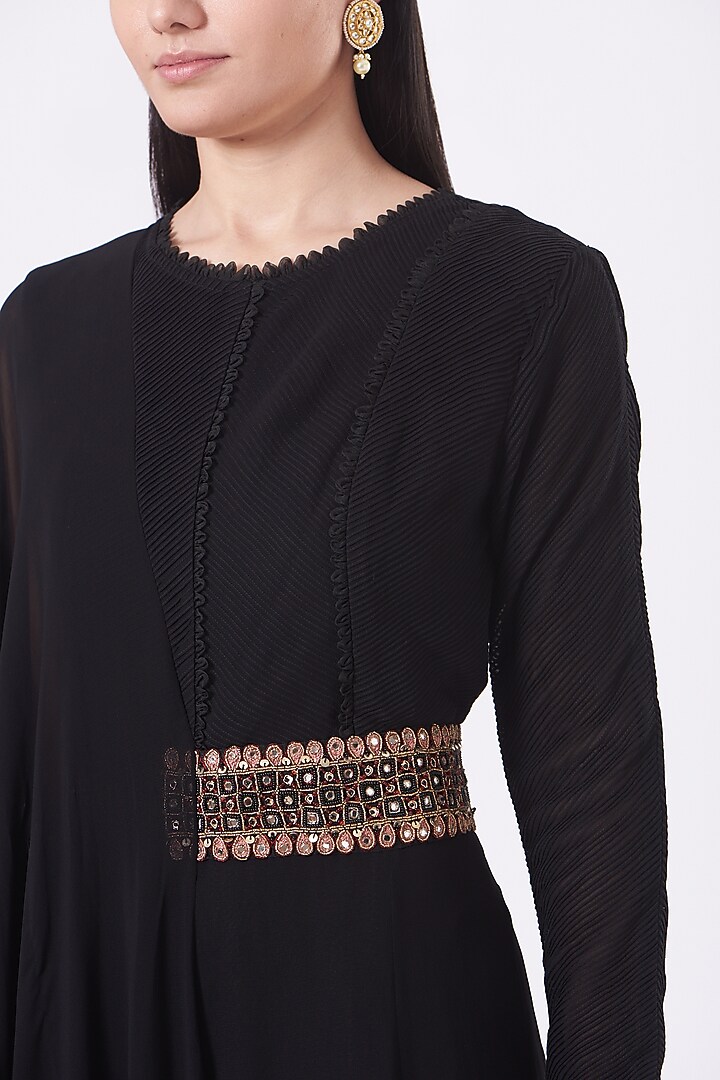 Black Embroidered Jumpsuit by Ridhima Bhasin at Pernia's Pop Up Shop