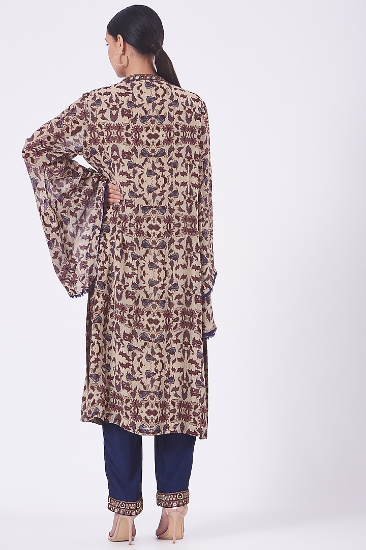 Beige Printed Kurta Set by Ridhima Bhasin at Pernia's Pop Up Shop