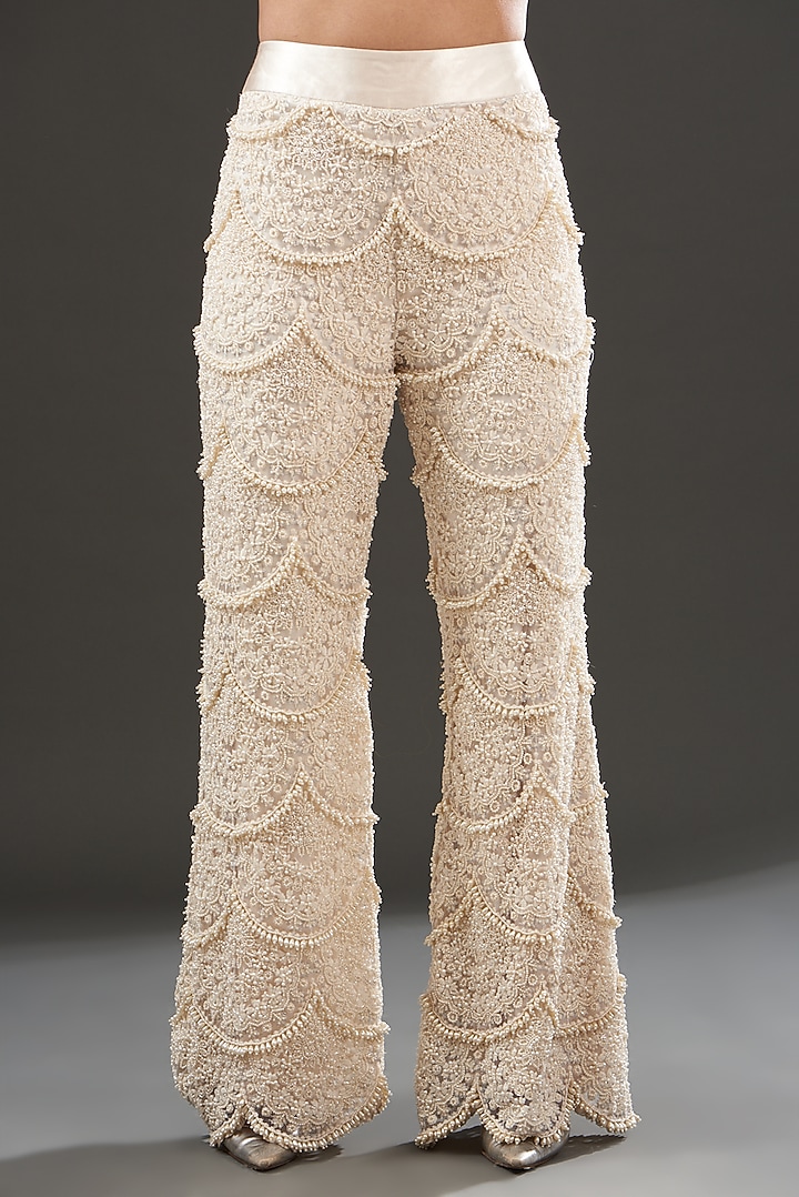 Ivory Organza Pant Set by Ridhima Bhasin at Pernia's Pop Up Shop