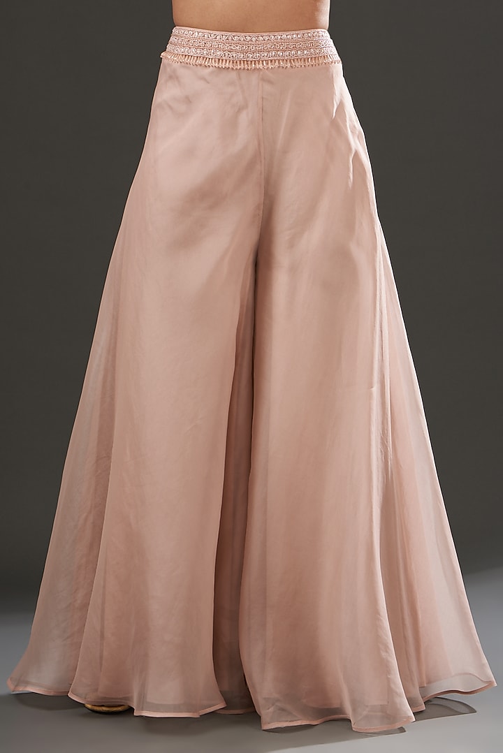 Blush Pink Embroidered Jacket Set by Ridhima Bhasin at Pernia's Pop Up Shop